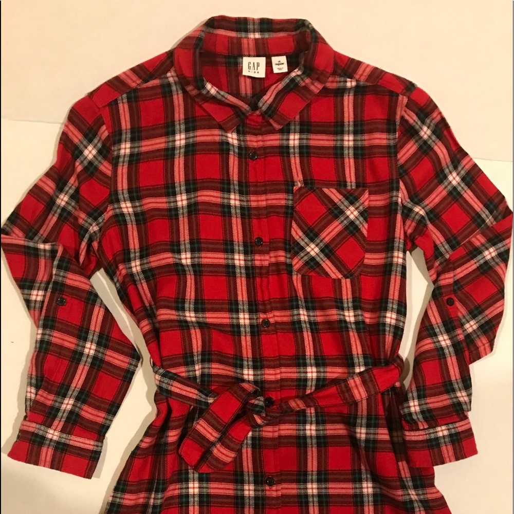 GAP kids plaid flannel dress xl